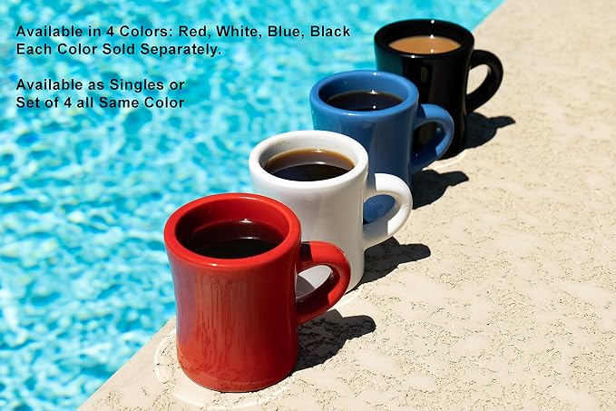 Culver 10-Ounce Ceramic Retro Diner Style Heavyweight Restaurant Mug, Two-finger C-handle (White, 4) - Image 6