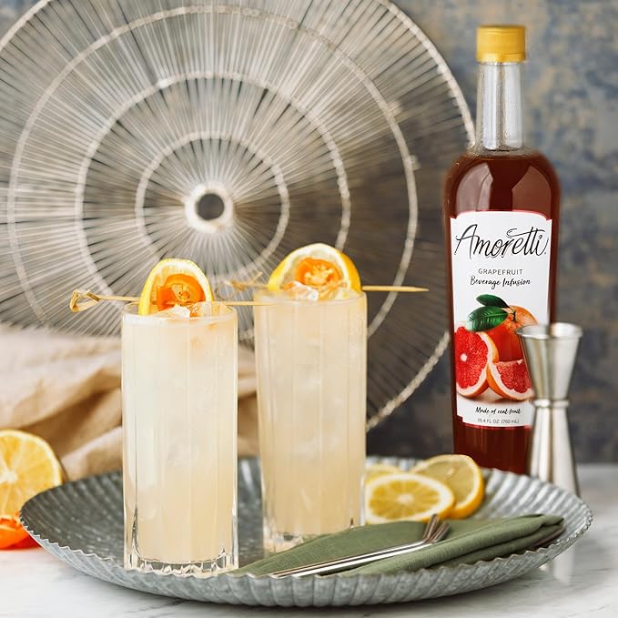 Amoretti - Grapefruit Beverage Infusion, (10 lbs) - Drink Mix & Water Enhancer with Pump for Flavoring Cocktails, Waters, Teas, Mocktails, and other Beverages, Preservative Free, Gluten Free