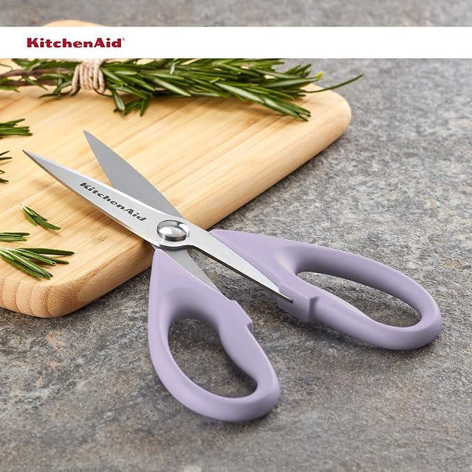 KitchenAid All Purpose Kitchen Shears with Protective Sheath Durable Stainless Steel Scissors,Dishwasher Safe,Soft Grip Comfort Handle,8.72 Inch,Lavendar Cream,(Pack of 2) - Image 8