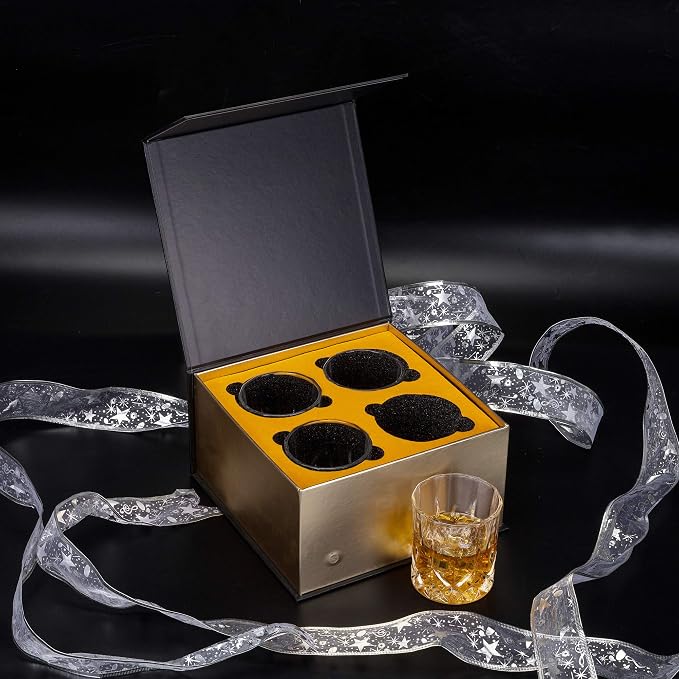 KANARS Old Fashioned Whiskey Glasses with Luxury Box - 10 Oz Rocks Barware For Scotch, Bourbon, Liquor and Cocktail Drinks - Set of 4 - Men Gift | Rocks Barware For Scotch, Bourbon, Liquor and Cocktail Drinks Set of 4 Men Gift - Image 9