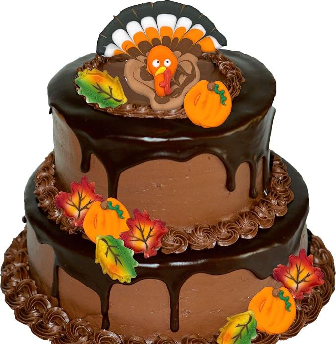 Fall Leaf Cupcake Assortment- 12 pcs Candy Edible Icing Cupcake Decoration Topper Kit Halloween Thanksgiving Fall Cake Toppers (Choose Styles Below) - Image 5