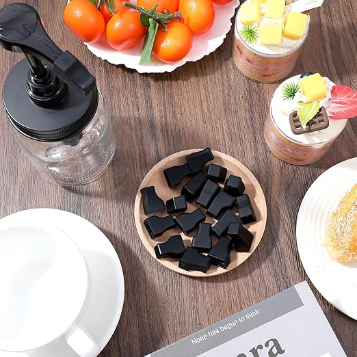 20 Pcs Syrup Pump Caps,Coffee Syrup Pump Tip Covers Black Rubber Pumps Covers for Coffee Syrups Pumps Dispenser Olive Oil Liquor Bottle Clean Preserved