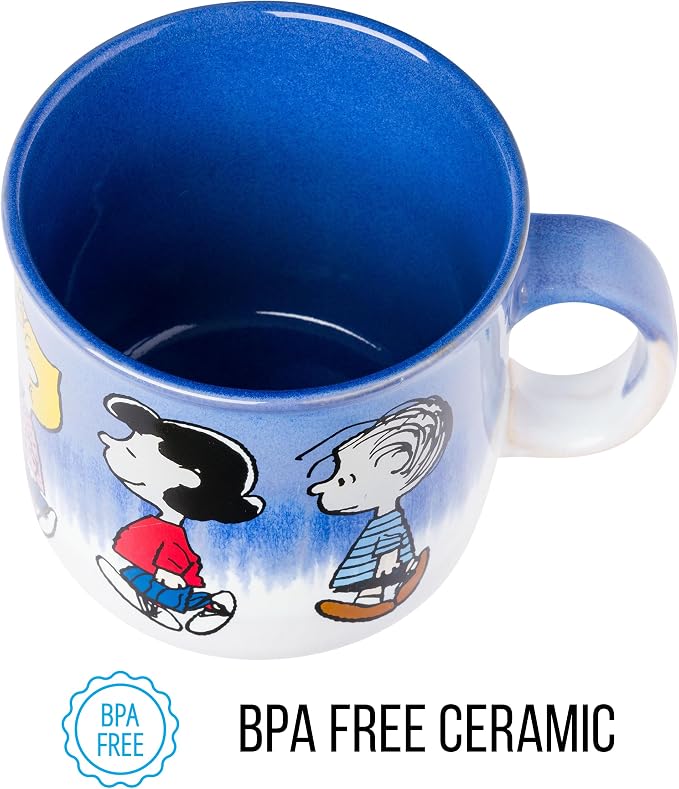 Silver Buffalo Peanuts Charlie Brown, Reactive Glaze Camper Mug, 20oz | Ceramic, Lucy, Sally, Woodstock and Linus, 0.59 Liters - Image 6