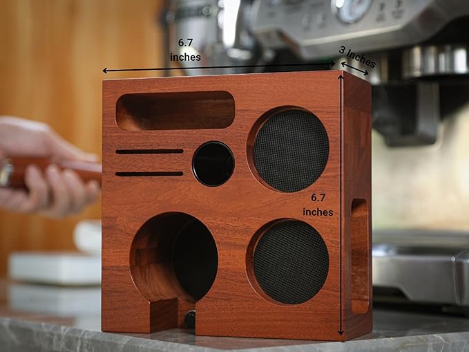 58mm Espresso Kit for Breville Dual Boiler, Oracle, Jet – Rosewood Bottomless Portafilter, Spring-Loaded Tamper, Adjustable Coffee Leveler, Wooden Tamping Station Organizer & Knock Box