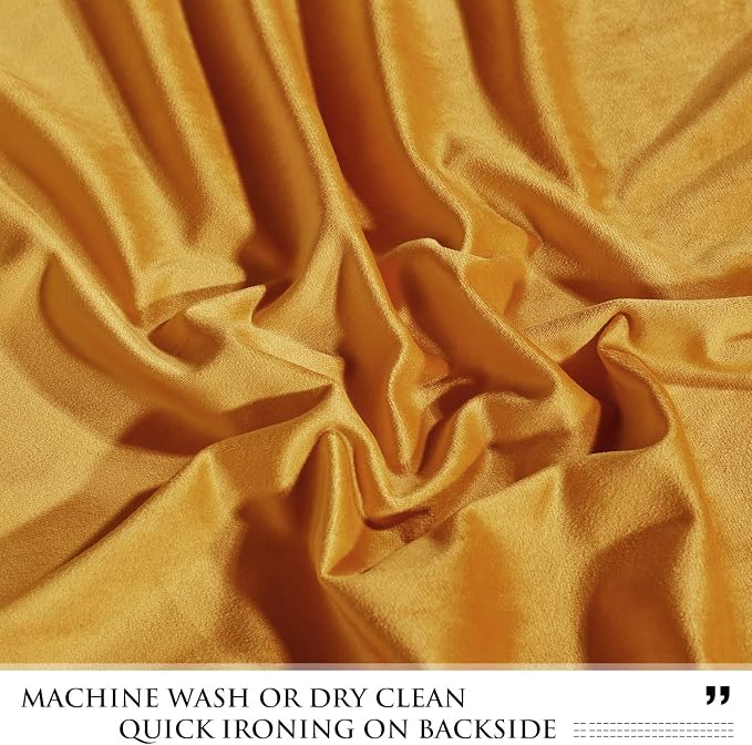 Warm Gold Autumn Tassel Velvet Valances Curtains 52x18 Inch 2 Panels | Rod Pocket Scalloped Tier Curtains, Light Dimming Privacy Protect Window Drapes for Cafe, Holiday Fall Decor - Image 8