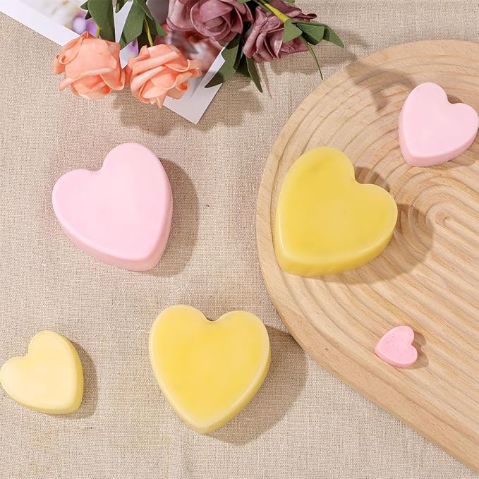 Valentine's Day Heart Silicone Molds Set of 2 Non Stick Food Grade Baking Molds for Chocolate Candy Soap Cake Decorating Perfect for Valentine's Day Gifts DIY Baking Enthusiasts
