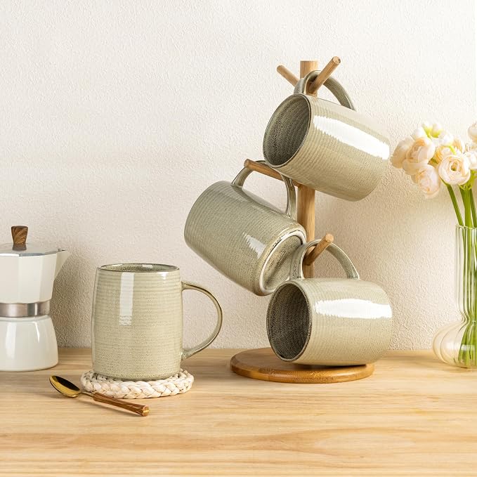 GBhome Large Coffee Mugs Set of 4, 18oz Handmade Ceramic Coffee Mugs Set with Gradient color for Latte/Tea/Beer/Hot Cocoa, Dishwasher & Microwave Safe, Cappuccino - Image 7