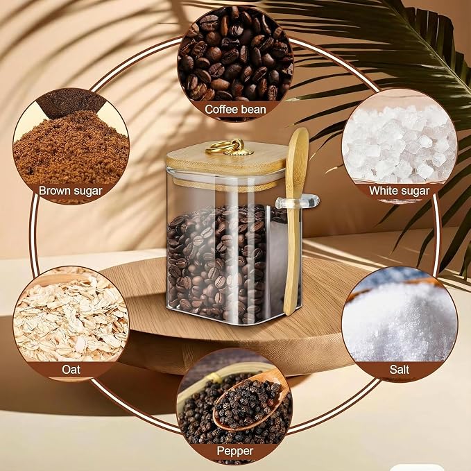 holoith 2 Pack Glass Jars with Lids and Spoons, 15 oz | Glass Storage Containers with Lids for Dry Food Storage Sugar, Coffee, Nuts, Cookie, Candy, Tea, Kitchen Canisters Spice Jars - Image 7