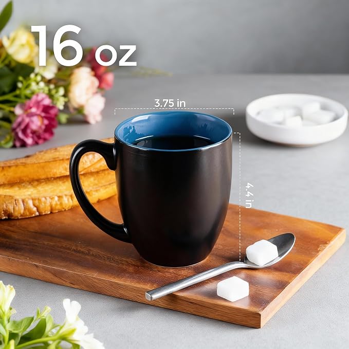 GBhome 16oz Coffee Mugs Set of 6,Ceramic Coffee Mugs for Man, Woman,Restaurant Modern Coffee Mugs Set with handle for Tea/Latte/Cappuccino/Milk/Cocoa. Dishwasher&Microwave Safe,Multi-Color,6 Pack - Image 9
