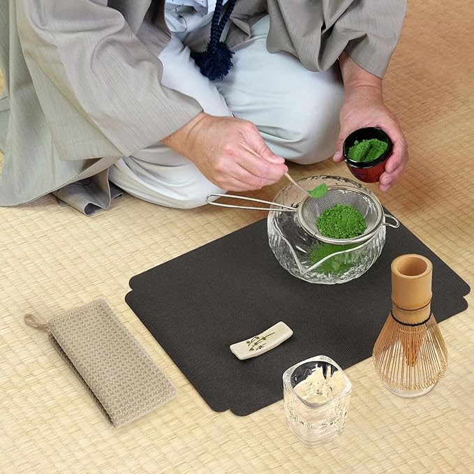 10-Pcs Matcha Whisk Set Kit, Whisk and Bowl with Spout & Measuring Spoon & Cup, Japanese Matcha Tea Making Tools, Transparent Textured Glass