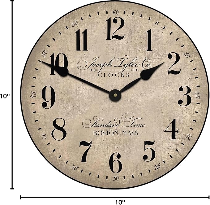 The Big Clock Store Prescott Parchment Wall Clock | Handcrafted in USA | Silent Non-Ticking Mechanism | Beautiful Color | Rustic Decor for Living Room | Battery Operated (10-Inch) - Image 8
