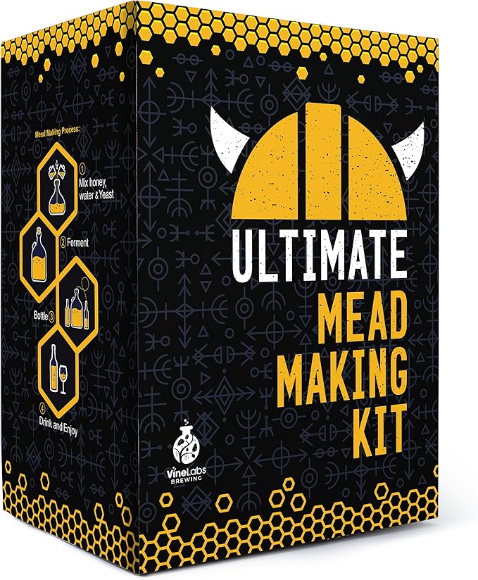 Ultimate Honey Mead Making Kit with Yeast and Starter Home Brew Accessories, Reusable, Step-by-Step Brewing Process, 1 Gallon, Made in the USA