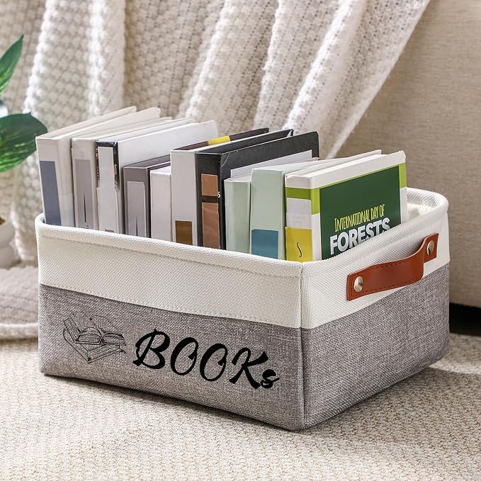 Marsui Book Lover Gifts Books themed Storage Basket Storage Bin Bookish Accessories Bookworm Gift for Club Members Student Teacher Reading Accessories - Image 7