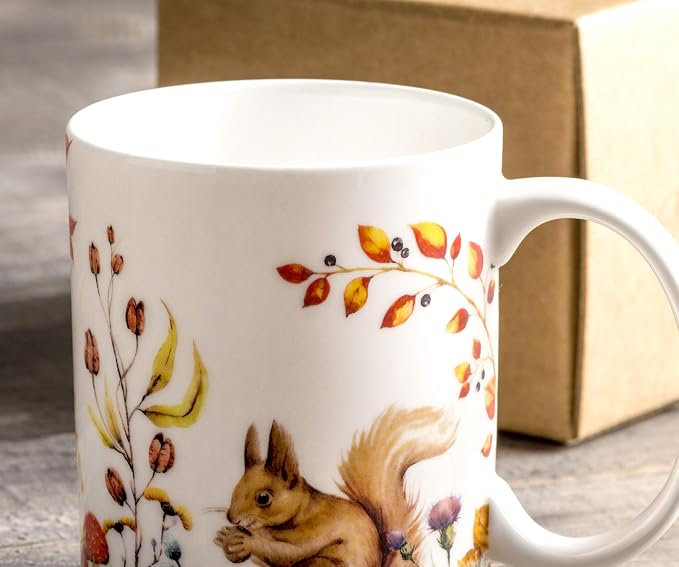 Maison d' Hermine Coffee Mug with Handles Tea Cups (12 Ounce, Pack of 1) | Fine Bone China Coffee Mugs for Hot Beverages Cappuccino Latte Home Restaurant Hotel Spring Summer -Sous-Bois - Sous-Bois - Image 9