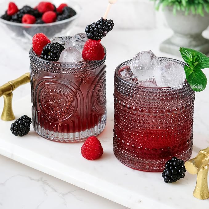 Kate Aspen Hobnail Beaded Drinking Glasses Vintage Glassware Set | Cocktail Glass Set, Juice Glass, Water Cups | Makes A Great Hostess Gift, Gift for Newlyweds (Smoke Grey) - Image 7