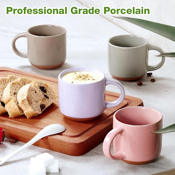Gencywe® Morandi Color Ceramic Mini Espresso Cups Set of 6, 5 oz Expresso Mugs with Handle,Porcelain Coffee Mugs Demitasse Cups, Modern Style Cups, Microwave Dishwasher Safe Suit for Espresso Machine - Image 6