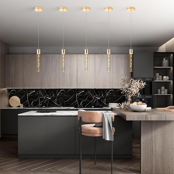 Dimmable LED Pendant Lights Kitchen Island Lighting,5CCT/2700K/3000K/3500K/4000K/5000K,Modern Hanging Island Lights Kitchen Ceiling Lighting Fixtures,for Kitchen Dining Room (Gold, 3 Pack) - Image 8