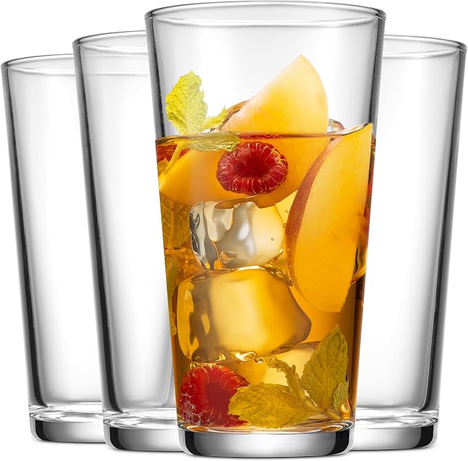 Glaver's Drinking Glasses Set of 8 Mixed Glassware Set, 4 Highballs 17 Oz., 4 Whiskey Glasses 13 Oz., Great For Cocktail Whisky and other Beverages. Dishwasher Safe. - Image 9