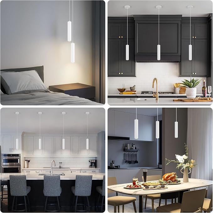 LED Pendant Lights Modern Island Lights Ceiling Hanging Spotlight | Zoomable15°-60°,5CCT/2700K-5000K,Dimmable,12W,Unique Pendant Lighting for Kitchen Island Bar,White - Image 6