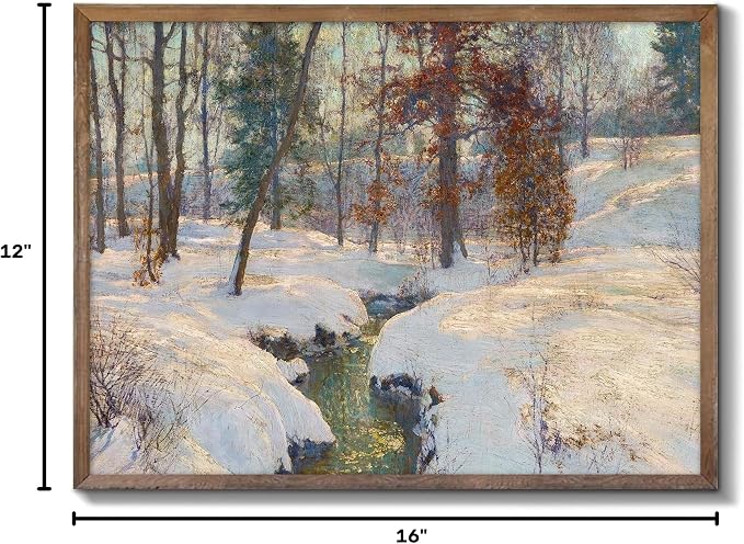 Winter Forest Landscape Wall Art Vintage Snowy Pine Trees Painting Prints Rustic Snowscape Picture Nature Wilderness Illustrations Modern Art Unframed for Living Room Bedroom Home Walls Decor, 12x16 Inch - Image 10