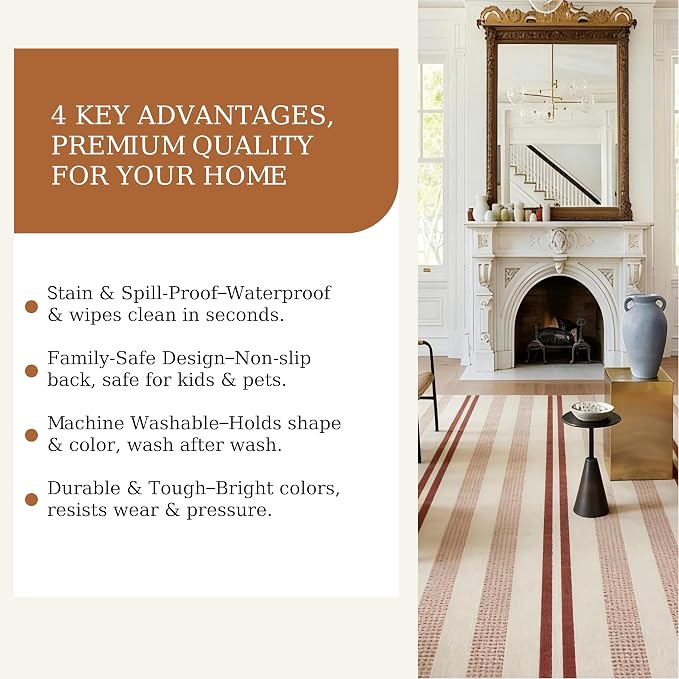 2x3 Washable Doormat, Non-Slip Rug for Front Door, Bathroom & Kitchen - Low Pile Indoor/Outdoor Mat with Rubber Backing, Modern House Design - Image 8