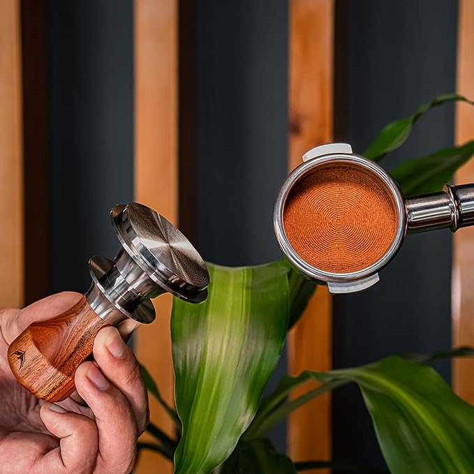 58mm Espresso Tamping Kit – Includes Calibrated Tamper, Distributor, Magnetic Dosing Funnel with Puck Screen, WDT Tool, Knock Box with Tamp Station