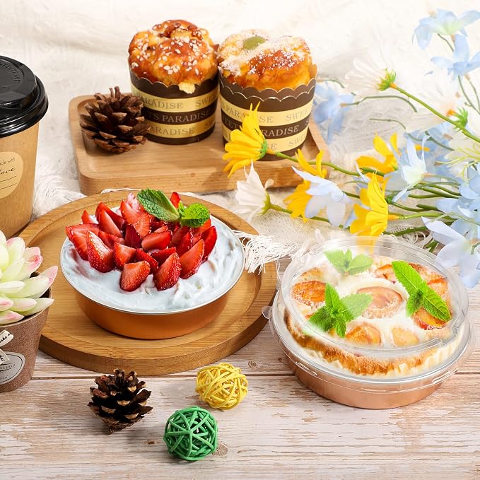 Beasea 20 Pack Mini Pie Pans, 4 Inch Rose Gold Aluminum Foil Tins with Lids, Perfect for Baking, Made of Premium Quality Aluminum, Lightweight and Homemade Friendly - Image 6