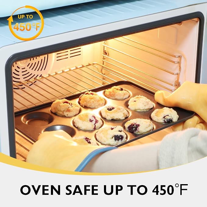 Mini Muffin Top Pan for Baking, Premium 12 Cavity Small Whoopie Pie Pan, Nonstick Yorkshire Pudding Pan for Pansuffin, Moon Pie, Cookies, Dishwasher Safe and Easy to Clean - Image 9