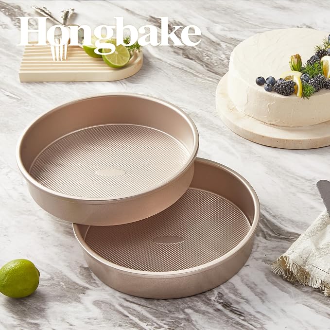 Ceramic Nonstick 9” Round Cake Pans, Heavy-Duty Aluminized Steel | Non-Toxic 9 Inch Round Cake with Diamond Texture, Cake Pans 9 Inch Round for Baking Cheesecake, Cream, 2-Pack - Image 9