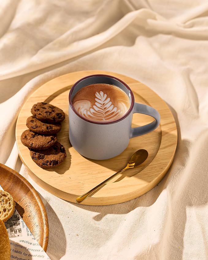 famiware Coffee Mugs Set of 4, Nebula 14oz Coffee Mugs, Ceramic Cup Set with Handle for Latte, Tea, Milk, Cappuccino, Cocoa, Dark Gray - Image 7