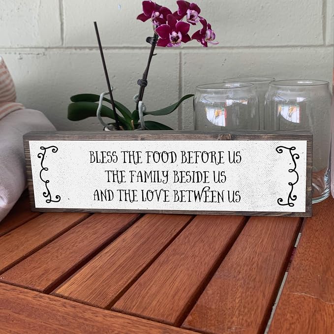 Kitchen Wood Signs (Medium - Wood And Metal, Bless The Food Before Us The Family Beside Us And The Love Between Us) - Image 9