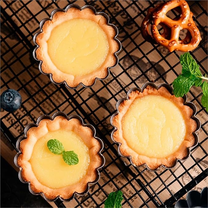 24Pcs Pan Mold Tart Quiche Flan Cake Non-stick Pie Pizza Mold Cupcake Egg Tart Tartlet Baking Mold Muffin Cup Pizza Pan Bakeware - Image 5