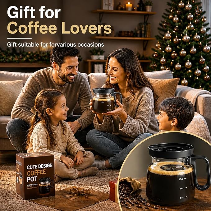 Shelprojsu 16oz Coffee Pot Mug,Glass Coffee Cups Mini Coffee Pot Coffee Mug,with Leak-proof Lid Large Capacity, For Ldeal Gift Coffee Lovers(1pc) - Image 7