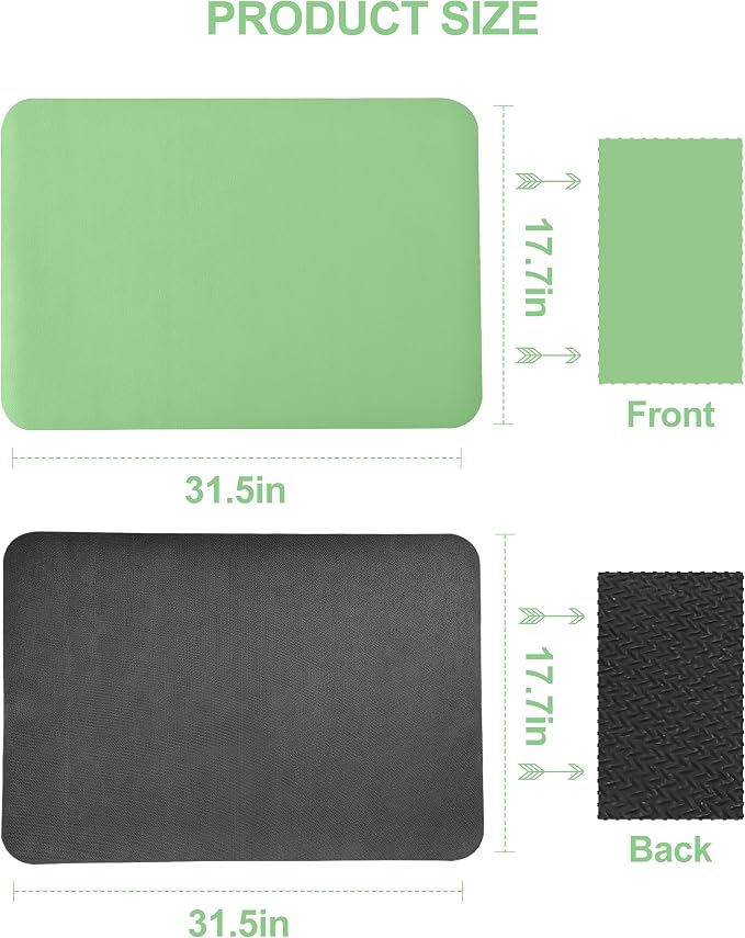 Dish Drying Mat for Kitchen Counter, Pad with Rubber Backed(Green,17x 31.5) | Hide Stain Anti Absorbent for Kitchen Counter, Non-slip Drying Mat for Coffee Machine Dish Rack - Image 7