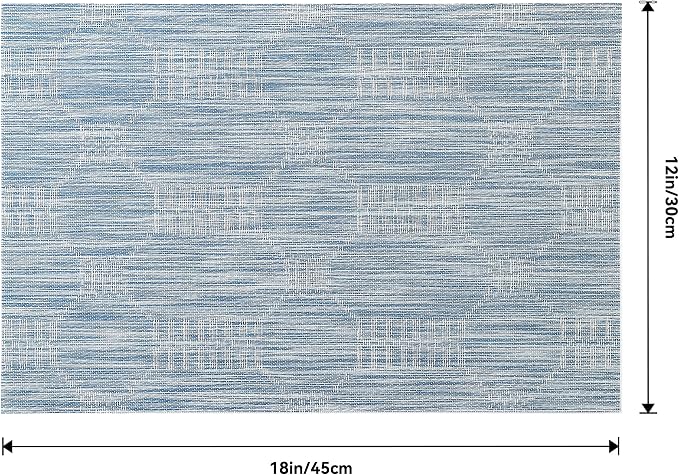 Leetaltree Alice Blue Placemats Set of 6 - Heat Resistant Non-Slip Place mats for Dining Table, Washable Durable PVC Vinyl Woven Table Mats๏ผJacquard Blue, 6๏ผ - Image 9