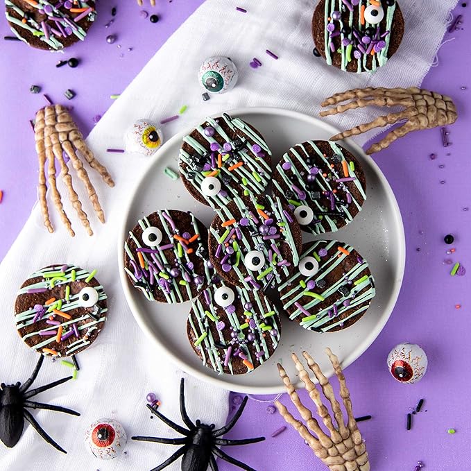 Sweets Indeed Halloween Eyeball Tacklebox – 2.53 oz Assorted Candy Eyeballs for Baking & Decorating – 18mm, 10mm & 3mm Edible Eyes for Cookies, Cupcakes & Cakes
