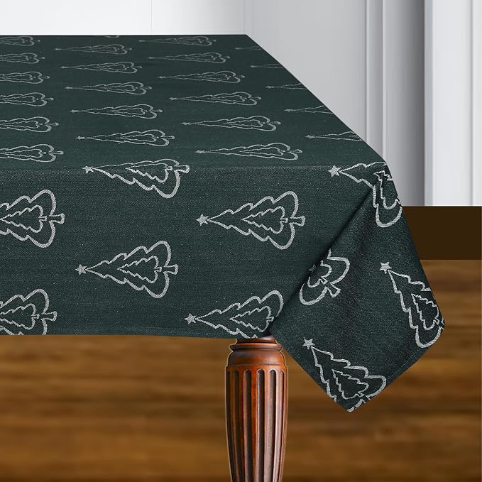 Urban Villa Tablecloth Cotton Tabletop 60x84 (6-8 Seats) Jacquard Tree - Image 4