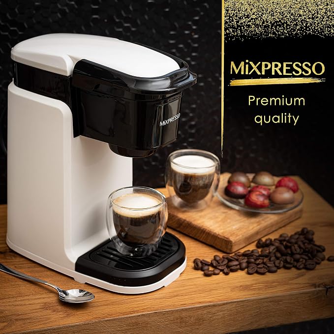 Mixpresso Single Serve Coffee Maker K Cup Coffee Maker for K Pods & Grounds | Compact 800W White Coffee Machine with 12 Oz Water Tank, Fast Brew & Auto Shut-Off, Small Design for Travel RV, Office& Dorm - Image 8