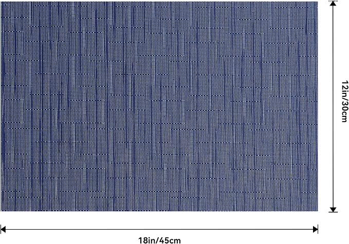 Leetaltree Blue Placemats Set of 4 - Heat Resistant Non-Slip Place mats for Dining Table, Washable Durable PVC Vinyl Woven Table Mats(Blue, 4) - Image 9