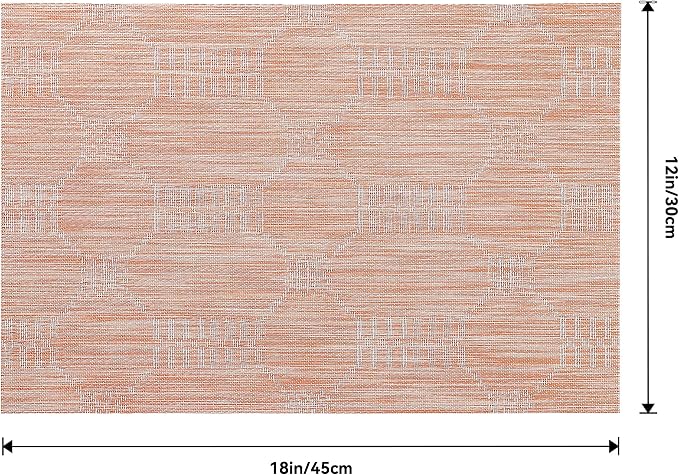 Leetaltree Coral Placemats Set of 8 - Heat Resistant Non-Slip Place mats for Dining Table, Washable Durable PVC Vinyl Woven Table Mats(Coral, 8) - Image 9