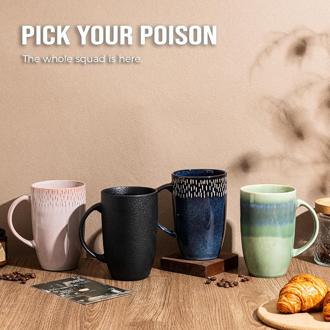 22oz Oversized Heavyweight Ceramic Coffee Mug, Large (Green) | 22oz Extra Large, Oversized Heavyweight Ceramic, Reactive Glaze, Microwave & Dishwasher Safe, Prop 65 Compliant, Gift Box - Image 8