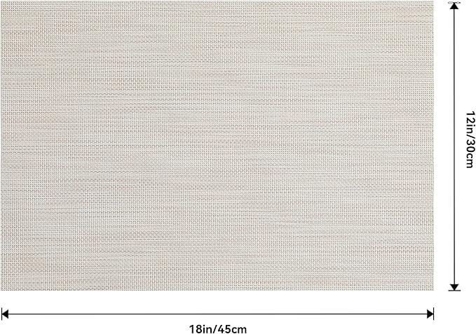 Leetaltree Beige White Placemats Set of 24 - Heat Resistant Non-Slip Place mats for Dining Table, Washable Durable PVC Vinyl Woven Table Mats(Beige White, 24) - Image 9