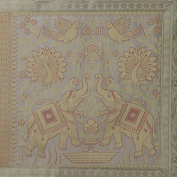 Indian Handmade Elephant Design Table Runner Traditional Decorative Ethnic Kitchen Table Cloth for Wedding Bridal Birthday Party Decorations Bridal Shower Baby Shower, 60 X 16 White & Gold Color - Image 4