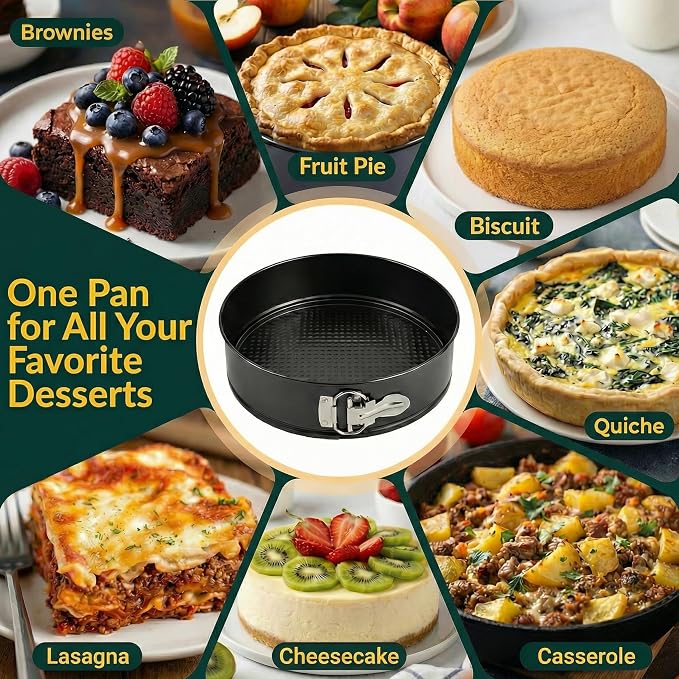 Cheesecake Pan 10" Carbon Steel With Removable Bottom β Leakproof Design | Nonstick Coating Springform β Durable Cake Mold With Secure Latch, Even Heat Cheese Cake Pans For Baking - Image 7