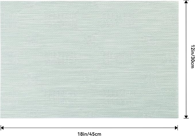 Leetaltree Mint Cream Placemats Set of 12 - Heat Resistant Non-Slip Place mats for Dining Table, Washable Durable PVC Vinyl Woven Table Mats(Mint Cream, 12) - Image 9