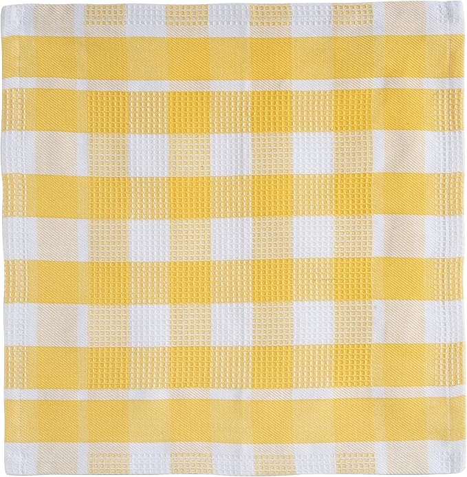 Lane Linen 100% Cotton Kitchen Towels - 6 Pack Dish Cloths Quick Drying, Soft Absorbent - Yellow, 12"x12" - Image 3