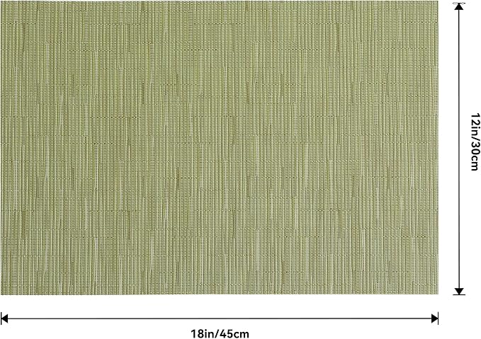 Leetaltree Pea Green Placemats Set of 12 - Heat Resistant Non-Slip Place mats for Dining Table, Washable Durable PVC Vinyl Woven Table Mats๏ผPea Green, 12๏ผ - Image 9
