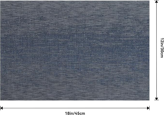 Leetaltree Denim Blue Placemats Set of 12 - Heat Resistant Non-Slip Place mats for Dining Table, Washable Durable PVC Vinyl Woven Table Mats(Denim Blue, 12) - Image 9