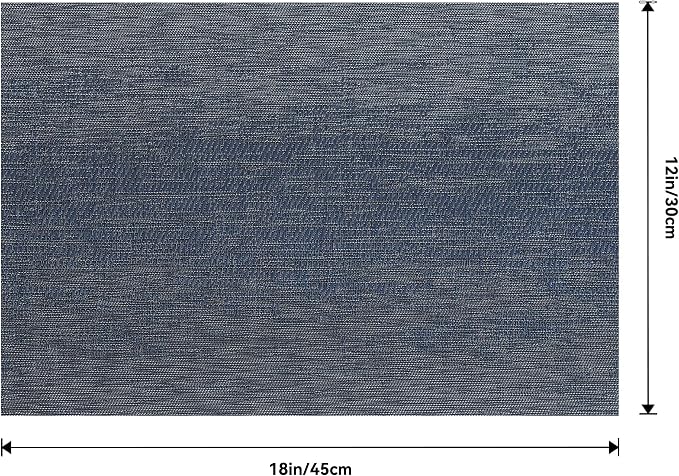 Leetaltree Denim Blue Placemats Set of 6 - Heat Resistant Non-Slip Place mats for Dining Table, Washable Durable PVC Vinyl Woven Table Mats(Denim Blue, 6) - Image 9