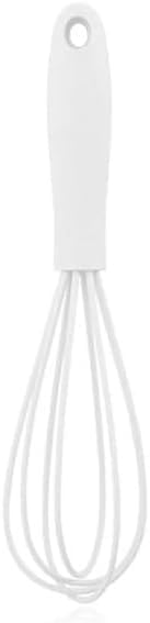 1Pc White Mini Silicone Whisks,6.7inch Non Scratch Non-Stick Whisk,Milk and Egg Beater Blender,Hand Egg Mixer,Kitchen Whisks for Cooking, Baking, Mixing,Stirring,Kitchen and Dining,Cooking Utensils